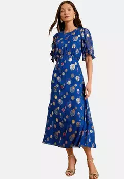 Повседневное платье CREW NECK SHORT SLEEVE MIDI Love & Roses, синий