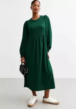 Повседневное платье CRINKLED LONG SLEEVE New Look, темно-зеленый