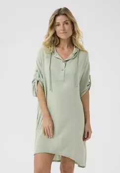 Повседневное платье CRLARK FOLD-UP Cream, темно-зеленый