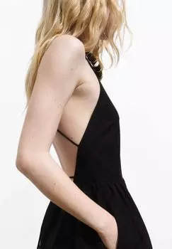 Повседневное платье CROIS ENCOLURE HALTER Mango, черный