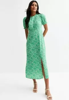 Повседневное платье DAISY PRINT SHORT SLEEVE MIDI TEA New Look, цвет Green Pattern