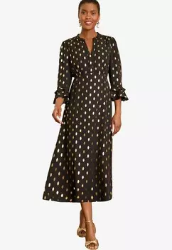 Повседневное платье DASH FOIL FLUTE SLEEVE REGULAR FIT Love & Roses, черный