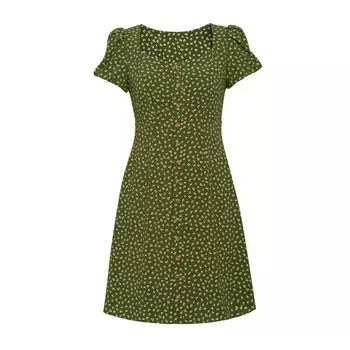 Повседневное платье Deep Breath с высокой талией с цветочным принтом, желтый