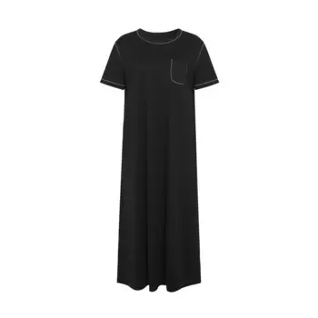 Повседневное платье Deep Breath средней длины с небольшим карманом, черный