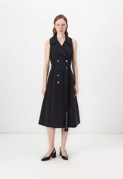 Повседневное платье DOUBLE BREAST FIT FLARE DKNY, черный