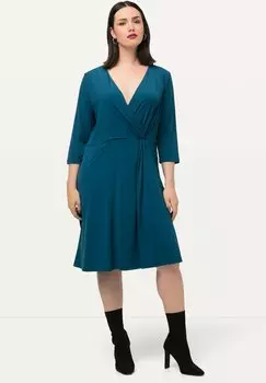 Повседневное платье DRAPED 3/4 SLEEVE SLINKY Ulla Popken, цвет medium blue