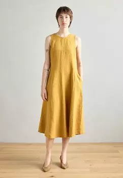 Повседневное платье DRESS FEMININE SHAPE MIDI LENGTH CUTLINES Marc O'Polo, темно-желтый