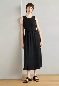 Повседневное платье DRESS MIDI LENGTH ROUND NECK FLARED SKIRT CUT OUT AND GATHERING DETAIL Marc O'Polo, черный