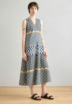 Повседневное платье DRESS SLEEVELESS V NECK FIT AND FLARE SHAPE CUTLINES PRINTED Marc O'Polo, мультиколор