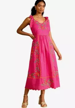 Повседневное платье EMBROIDERED Love & Roses, розовый