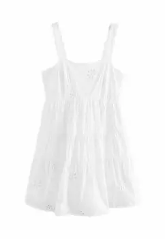 Повседневное платье EMBROIDERED Next, белый