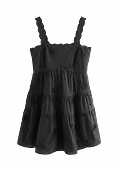 Повседневное платье EMBROIDERED Next, черный