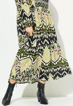 Повседневное платье ETHNO PRINT SMOCKED LONG SLEEVE Ulla Popken, черный