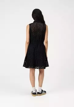 Повседневное платье EYELET MINI SHIRT DRESS GAP, черный