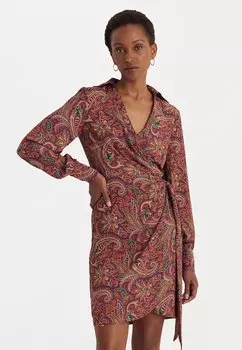Повседневное платье FIONDRA LONG SLEEVE DAY DRESS Lauren Ralph Lauren, цвет orange/purple/multi