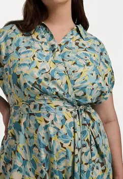 Повседневное платье FLORAL BELTED CREPE DRESS Ralph Lauren, кремовый