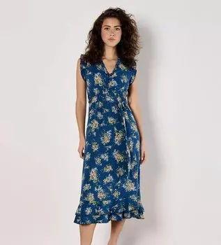 Повседневное платье FLORAL DITSY MIDI Apricot, синий