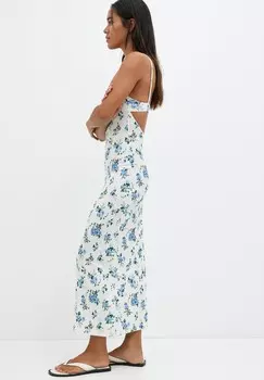 Повседневное платье FLORAL, MIDI PULL&BEAR, синий