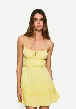 Повседневное платье FLOUNCE Bershka, желтый