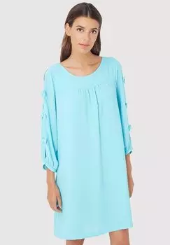 Повседневное платье FLUIDO CON DETALLE DE LAZOS EN LAS MANGAS La Morena, синий