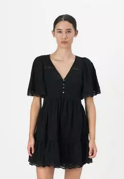 Повседневное платье FLUTTER MINI DRESS GAP, черный