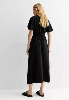 Повседневное платье FLUTTER SLEEVE BUTTON THROUGH New Look, черный