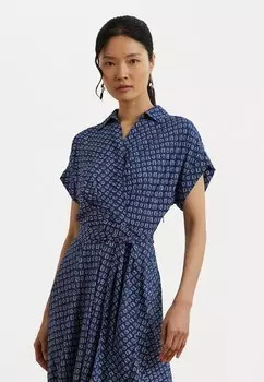 Повседневное платье FRATILLIO SHORT SLEEVE DAY DRESS Lauren Ralph Lauren, синий