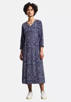 Повседневное платье GEMUSTERTES MIDI Street One, темно-синий