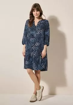 Повседневное платье GEMUSTERTES VOLANT Cecil, темно-синий