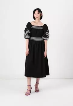 Повседневное платье GIGGA MIDI DRESS YAS, черный