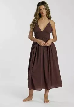 Повседневное платье HALTER NECK PRINT MAXI South Beach, коричневый