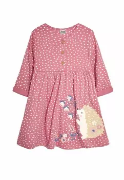 Повседневное платье HEDGEHOG APPLIQUE BUTTON REGULAR FIT JoJo Maman Bb, розовый