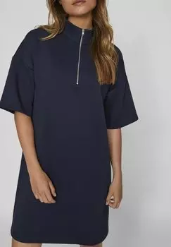 Повседневное платье HIGH NECK VILA, темно-синий