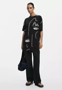 Повседневное платье ILLUSTRATED Desigual, черный