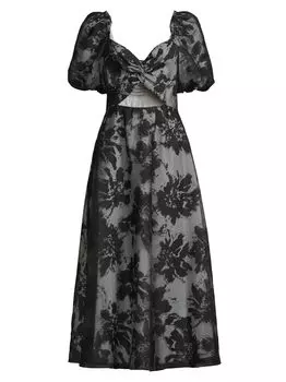 Повседневное платье из органзы с цветочным принтом One33 Social, черный
