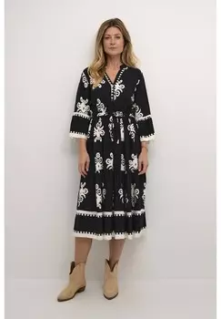 Повседневное платье KOREN Cream, цвет black and white pattern