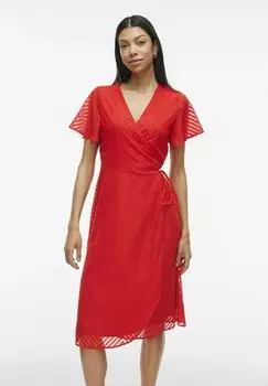 Повседневное платье KURZARM VILA, светло-красный