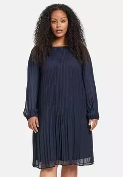 Повседневное платье LANGARM KURZ LEICHT AUSGESTELLTES PLISSEE Samoon, цвет navy
