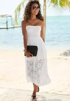 Повседневное платье LASCANA, белый