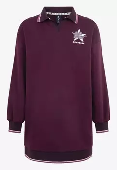 Повседневное платье LONG SLEEVE DRESS Converse, бордовый