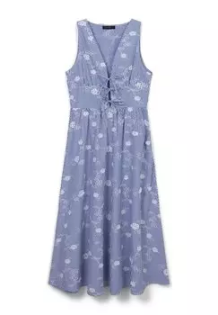Повседневное платье LUNGO RIGHE CON RICAMI Calliope, светло-голубой