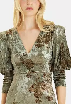 Повседневное платье MANGA ABULLONADA Alma en Pena, зеленый