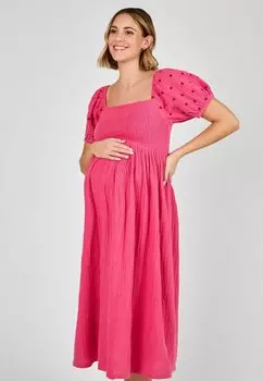 Повседневное платье MATERNITY FIT - EMBROIDERED MIDI JoJo Maman Bb, розовый