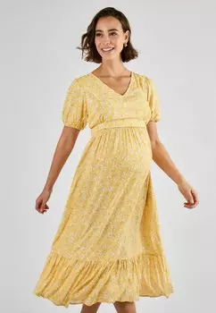 Повседневное платье MATERNITY FIT - FLORAL NURSING MIDI JoJo Maman Bb, желтый