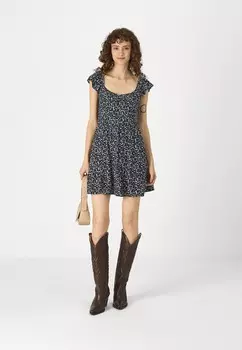 Повседневное платье MAY PINCH BUST DRESS Hollister Co., темно-синий