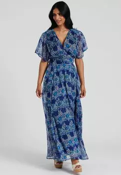 Повседневное платье METALLIC BUTTON MAXI South Beach, синий