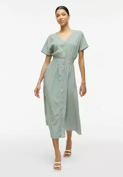 Повседневное платье MIDI KURZARM VILA, цвет Green Milieu