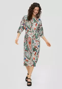 Повседневное платье MIDI-MIT PLISSEEFALTEN s.Oliver, бирюзовый