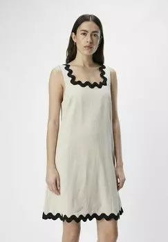 Повседневное платье MINI DETAILREICHES Object, песочный