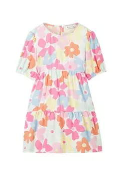 Повседневное платье MINI MIT LIVAECO BY BIRLA CELLULOSE TOM TAILOR, цвет big multicolor flower print